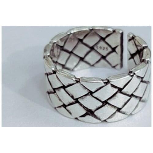 Punk Rock Cocktail Vintage Big Rings For Women Real Retro Cross Wide Surface Adjustable Antique Ring Weaving Jewelry