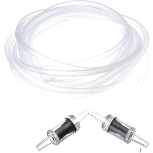 ZHIYANG 5M Air Soft Tubing Pipe Line 2 Check Valves For Fish Aquarium Tank Air Pump Black And Transparent