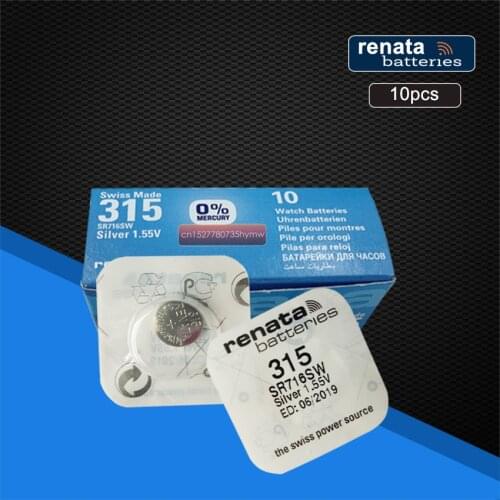 10pack renata Silver Oxide Watch Battery 315 SR716SW 716 1.55V 100% original brand renata 315 renata716 battery