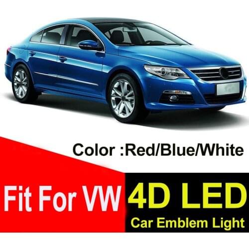 11cm Trunk Boot Emblem Light 4D Car Accessory Lamp Auto Badge 110MM for GOLF MAGOTAN CC Tiguan BORA Scirocco White/Blue/Red