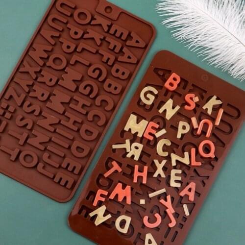 26 English Alphabet Chocolate Mold DIY Hand-baked Fudge Mold Pastry Cake Decoration Design Silicone Mold Baking Accessories