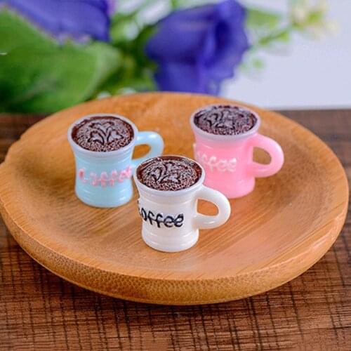 ZOCDOU 3 Pieces Coffee Bean Cup Afternoon Glass France England Romantic Model Small Statue Figurine Crafts Ornament Miniatures