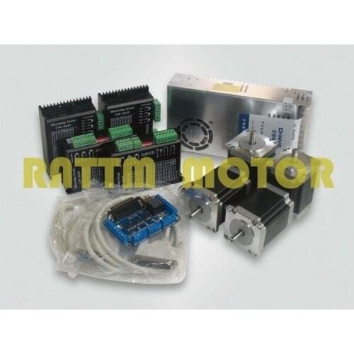 4 Axis CNC controller kit 4pcs Nema23 76mm 3A 270oz-in stepper motor & CW5045 motor driver 4.5A current 50V/DC & 5 Axis card