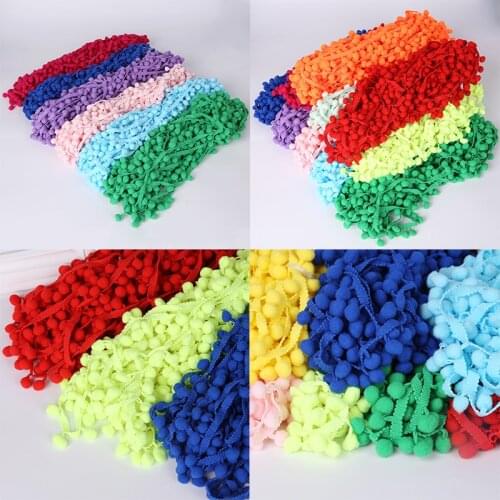 5 Yards Pom Pom Lace Trim Ball Pearl Pompom Fringe Ribbon Sewing Lace Knitted Fabric Handmade Craft Accessories