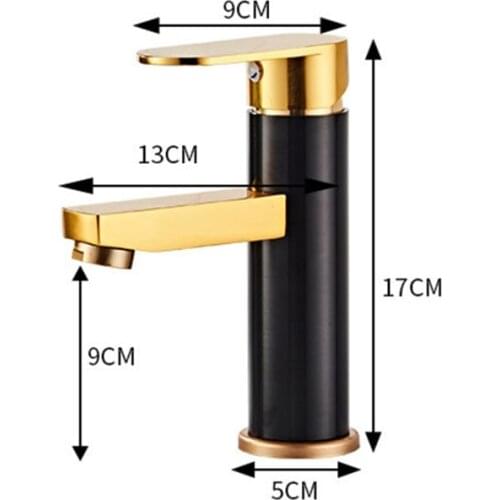 Aluminum Basin Faucets Black Gold Bathroom Sink Washbasin Tap Single Hole Hot&Cold Water Mixer Tap
