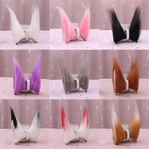 Anime Halloween Cat Fox Ears Headband Long Fur Cosplay Hair Clips Party Costume