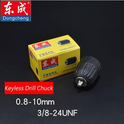 Keyless Drill Chuck 10mm Plastic Chuck For Electric Drill Max. Capacity 0.8-10mm, Bore Diameter 3/8, 24UNF Thread