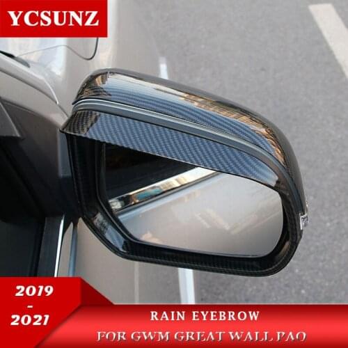 ABS Side Mirror Rain Eyebrow Covers Accessories For GWM Great Wall Pao Great Wall Power 2019 2020 2021 Pick Up Car Parts