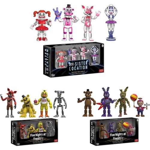 Disney Horror Survival Game Five Nights at Freddys Action Figures 4Pcs FNAF PVC Vinyl Doll Model Toys Boys Birthday Gift