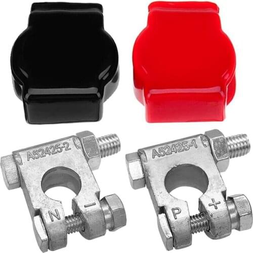 Battery Terminals(Heavy Duty) Battery Terminal Negative & Positive with Plastic Cover Made of Lead Alloy Kit