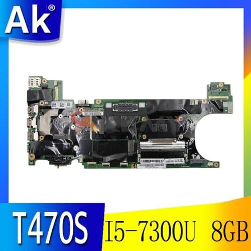 Laptop motherboard For LENOVO Thinkpad T470S I5-7300U 8GB SR340 Mainboard 01ER064 NM-B081