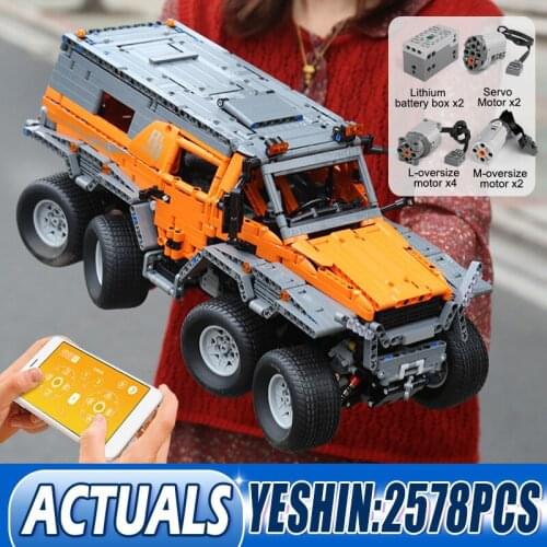 Mould King App Control Car Model The Avtoros Shaman 8x8 Off-road Vehicle MOC 5360 Building Blocks Bricks Kids Christmas Toys