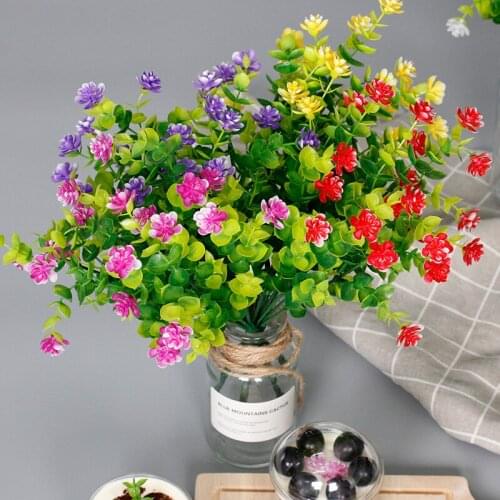 Artificial Flowers Simulation Plant Big Leaf Eucalyptus Gypsophila Simulation Flower Water Grass Flower Decoration Home Decor