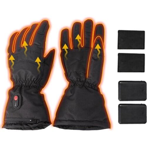 Motorcycle Heated Gloves USB Rechargeable Adjustable Electric Heated Gloves Winter Warm Waterproof Gloves For Motorbike Riding