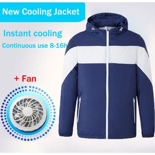 Men/Women Summer Thin Hiking Jacke+Fan Fast Cooling Coat Fishing Cycling t Anti-UV Vest High Temperature Work Outdoors Top