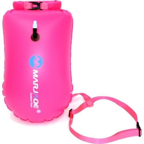 Inflatable Open PVC Swimming Buoy Tow Float Dry Bag Double Air Bag with Waist Belt for Swimming Water Sport Safety bag