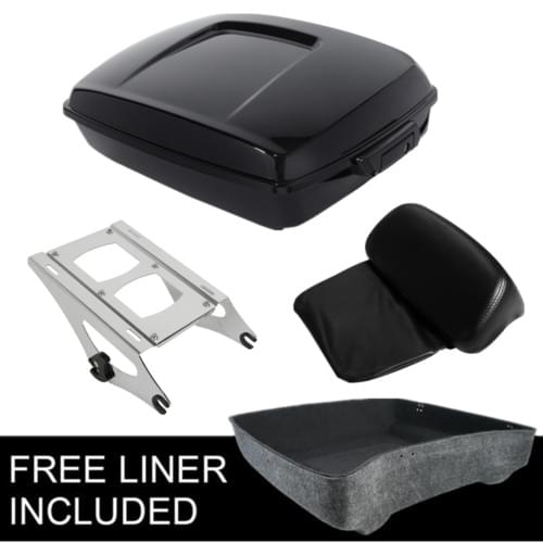 Motorcycle Chopped Trunk Backrest Pad Mount Rack For Harley Tour Pack Touring 14-20