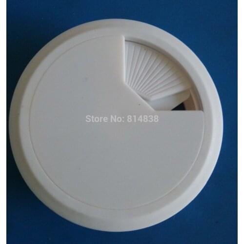 Wkooa 80mm White PC Computer Desk Table Plastic Grommet, Cable Tidy, Port Surface, Wire Hole Cover