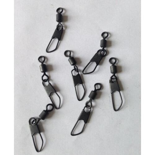 100 x Rolling Swivel with Safety Snap-Fits Safety Lead Clips-Carp Terminal End Tackles for Carp Fishings