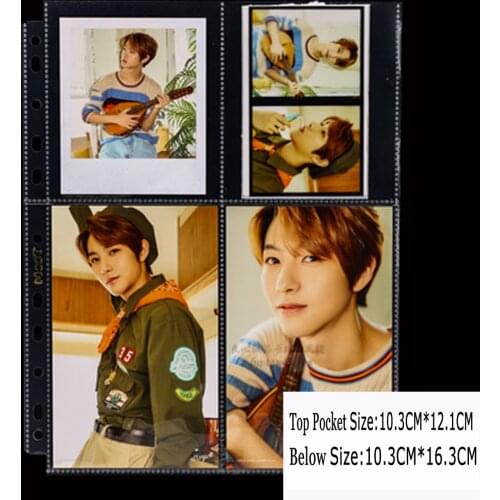 20PCS/LOT irregular 4 Pockets Transparent Card Pages Cards Holder Protector For Coin/Stamp/Ticket Album Page loose-leaf 11 hole