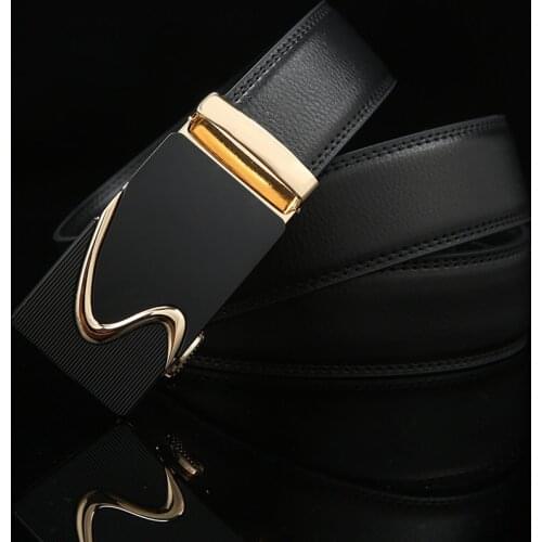 Fashion Men Luxury Brand Belt Business Belts Automatic Buckle Genuine Leather Belt Men Accessories Casual Waist Belt 15 Style