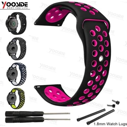 For Garmin Fenix 5S/5S Plus 20mm watch band Soft Silicone Sweatproof Sport Watch Strap Band With Lugs Adapter(NOT Quick Fit)