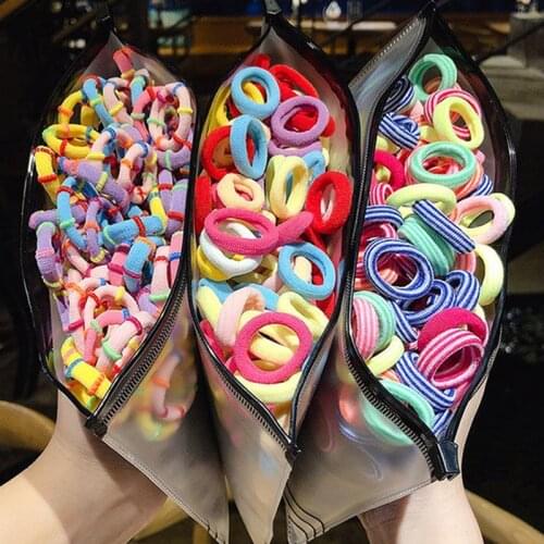 50/100pcs/Set Girls Colorful Nylon Small Elastic Hair Bands Children Ponytail Holder Scrunchie Headband Kids Hair Accessories