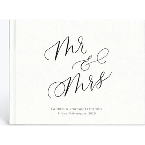 Romantic Wedding Guest Book Custom Name Date White Theme Wedding Decoration Wedding Ablem Memory instant book journals