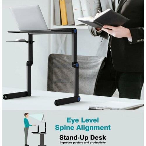 Alloy Folding Portable Laptop Desk Ergonomic Aluminum Bed Laptop Stand Pc Table Notebook Table Desk Stand With Mouse Pad