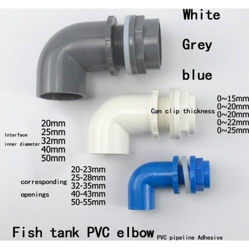 ID 20/25/32mm L Type PVC Pipe Connectors Thicken Fish Tank Drain Pipe Joints Garden Irrigation Water Supply Tube Drainage Parts