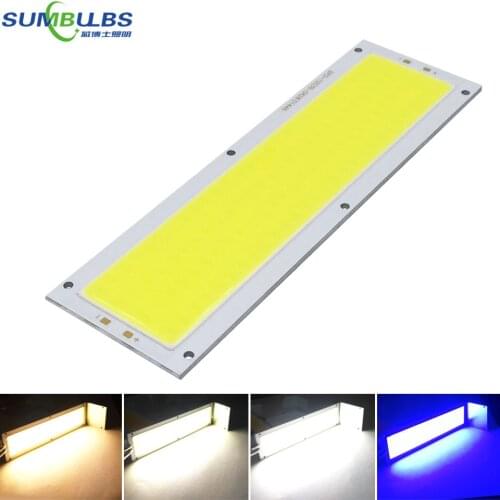 SUMBULBS 10W LED Light COB Strip Bulb 12V LED Panel Lamp Warm Natural Cold White Blue Color 120x36mm Chip LED Lighting for DIY