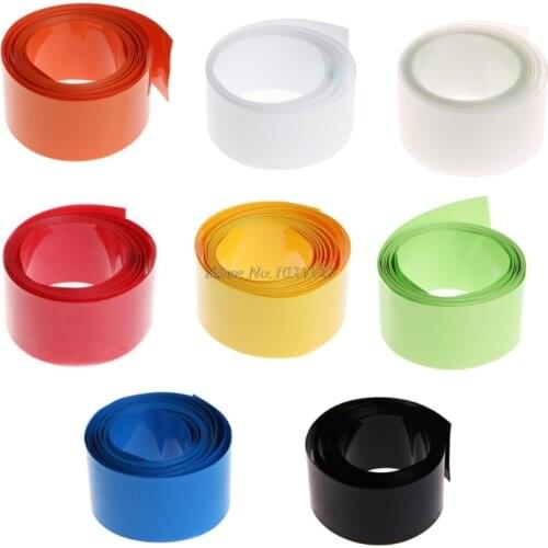 18.5mm PVC Heat Shrink Heatshrink Tubing Tube Sleeving Wrap Wire Kit For 18650 18500 Battery Flat Round 2m/5m Dropship