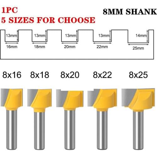 1pc 8mm Shank Surface Planing Wood Milling Router Bits Flat Bottom Cleaning Wood Cutting Pro Grade Woodworking Carving Knife