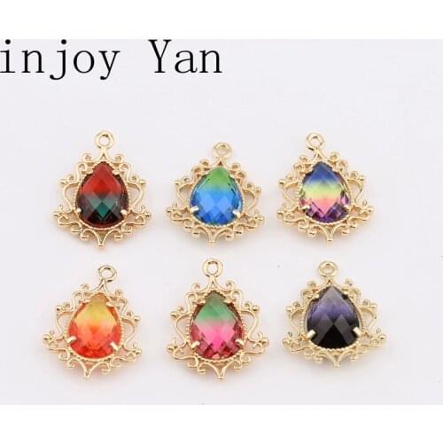 2pcs Mirror Vintage Copper Metal pendant Charms For Diy jewelry Making