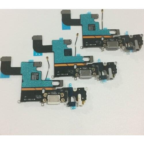 20Pcs/lot USB Charging Dock Charger Port Headphone Audio Jack Connector with MIC Flex Cable For iPhone 6 4.7" Repair Parts