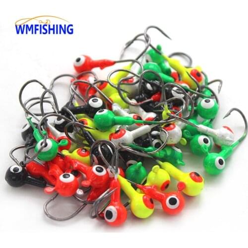 50Pcs/Lot Jig Head Hooks 1g/1.8g/3.5g/7g 5Color Saltwater Accessories Bass Perch Fishing Hook Peche Assist Hook
