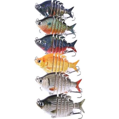6pcs Pike Fishing Lure 6.3cm 9.3g Multi Jointed Bait Lures Bass Swimbait Hard Bait Fishing Tackle Wobblers Crankbait Pesca