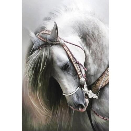 Full Mosaic 5D Diy Diamond Painting Cross Stitch Ribbon Embroidery Animal Rhinestone Diamond Embroidery Horse home Decorative