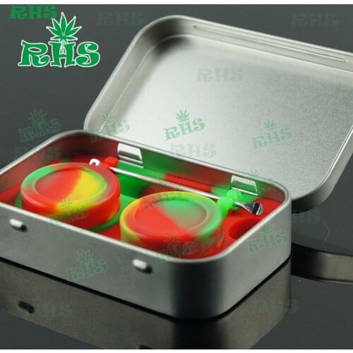 1sets Nonstick Wax Containers silicone box 5ml Silicon container wax jars dab tool storage jar oil holder tin box free shipping