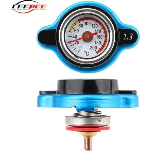 LEEPEE Car Accessories 0.9/1.1/1.3 Bar Temperature Gauge Thermo Radiator Cap Water Tank Cover Replacement Pressure Balance