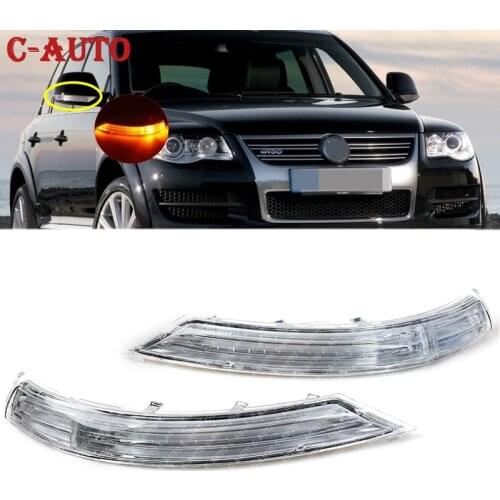 Car Side Rear View Mirror LED Turn Signal Light Amber Lamp Left/Right For VW Touareg 2007 2008 2009-2011 7L6949101C 7L6949102C