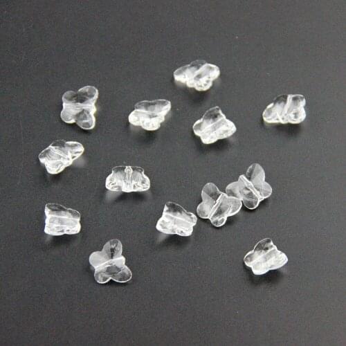 Big Promotion 30pc 14mmClear Crystal Butterfly Beads Middle Hole Loose Beads For Chandelier Prism Trimming Decoration Suacatcher