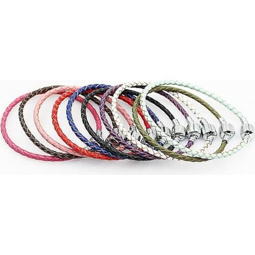 3MM Genuine Leather Bracelet Fit European bracelet & bangle 2020 Rope chain Women Jewelry Luxury Brand DIY charm bead gift