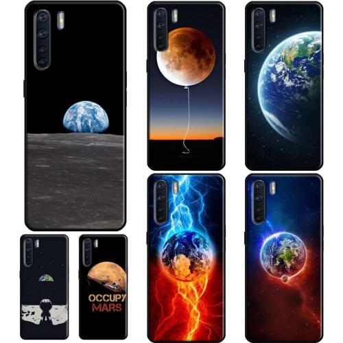 Earth Moon Sun Planet For OPPO A91 A83 A15 A1K A5S A31 A53 A5 A9 2020 F5 F7 A52 A72 Reno 2 Z 4 Pro Phone Cover