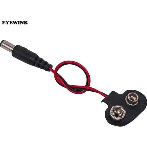 100PCS Experimental 9V Battery Snap Power Cable to DC 9V Clip Male Line Battery Adapter For Arduino Uno R3 DIY Jack Connector