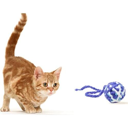 Cat Toy Ball Plush Interactive Bite Resistant Pet Playing Ball Throwing Funny Interactive Plush Toy Supplies for Cats Kitten
