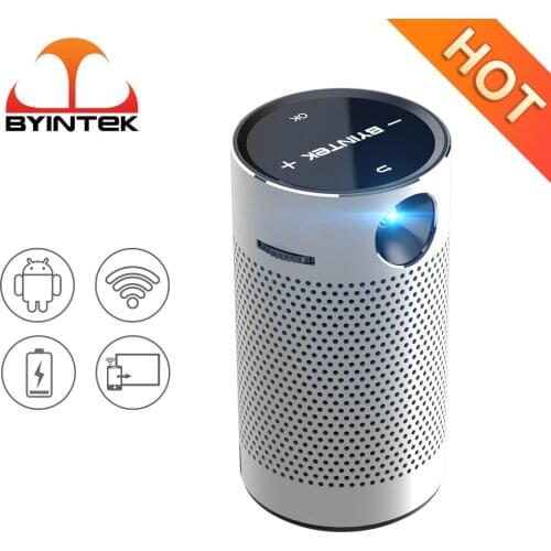 BYINTEK P7 Wifi-display Pocket Smart Android 1080p 4K Mini Cinema Video LED Pico DLP Projector Beamer for Smartphone Tablet