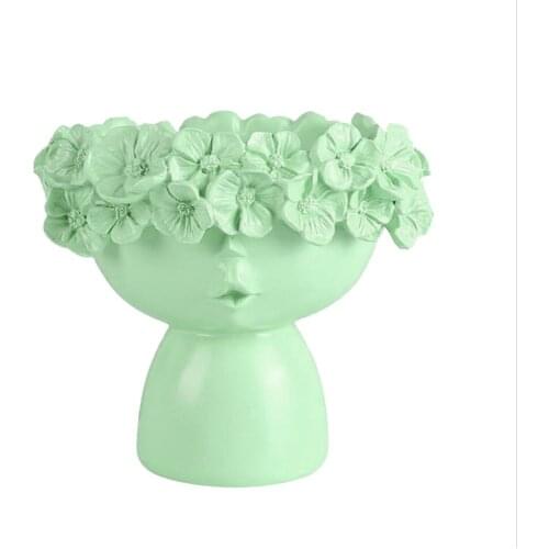 Pot Flower Fairy Desktop Storage Vases Decor Resin 16x14x14cm Art Planter For Flowers Shelf Head Nordic Modern Home Ornaments