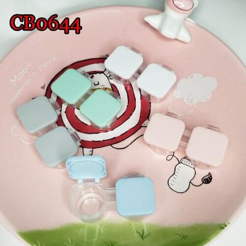 Cosmetic Contact Lenses Box Press Square Jelly Color Cover Small Transparent Bottom Cosmetic Contact Lenses Care Box