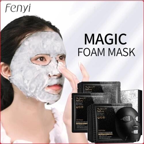 Black Sea Salt Bubble Facial Mask Moisturizing Deep Cleansing Oil Control Skin Rejuvenation Shrink Pore Foam Black Mask 1Pcs